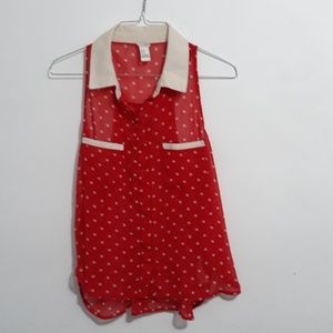 Forever 21 red poketdot top